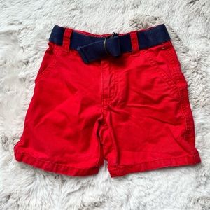 Gymboree.  18-24 month red shorts with navy pull belt.